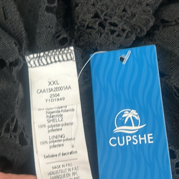 Cupshe Black Maxi Overlay Romper Lace Dress V-Neck Spaghetti Strap Size M - Picture 9 of 17